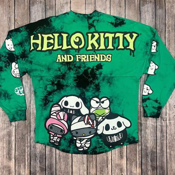 Hello Kitty & Friends x Japan LA Spirit Jersey XS Green Long Sleeve Tie Dye - Picture 1 of 5